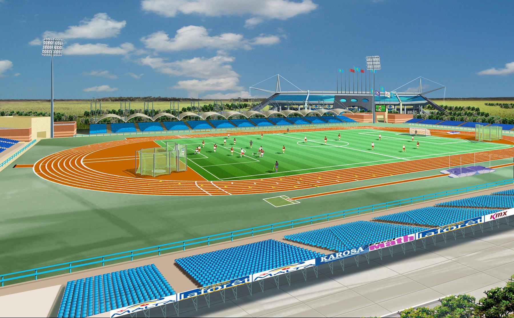 Modular Steel Stadiums for 1,000 to 50,000 People Requiring No Foundations