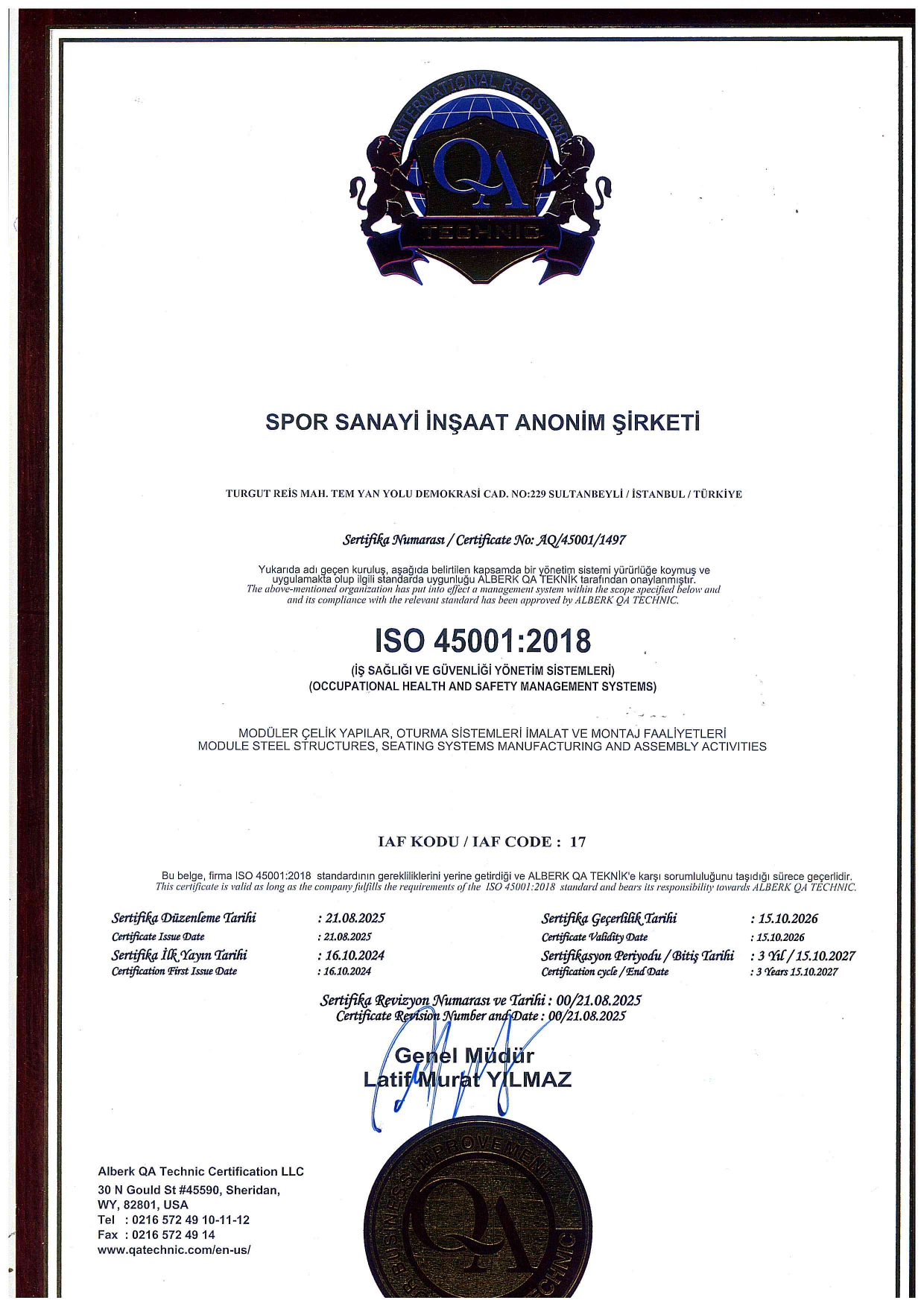 ISO & CE Belgeleri