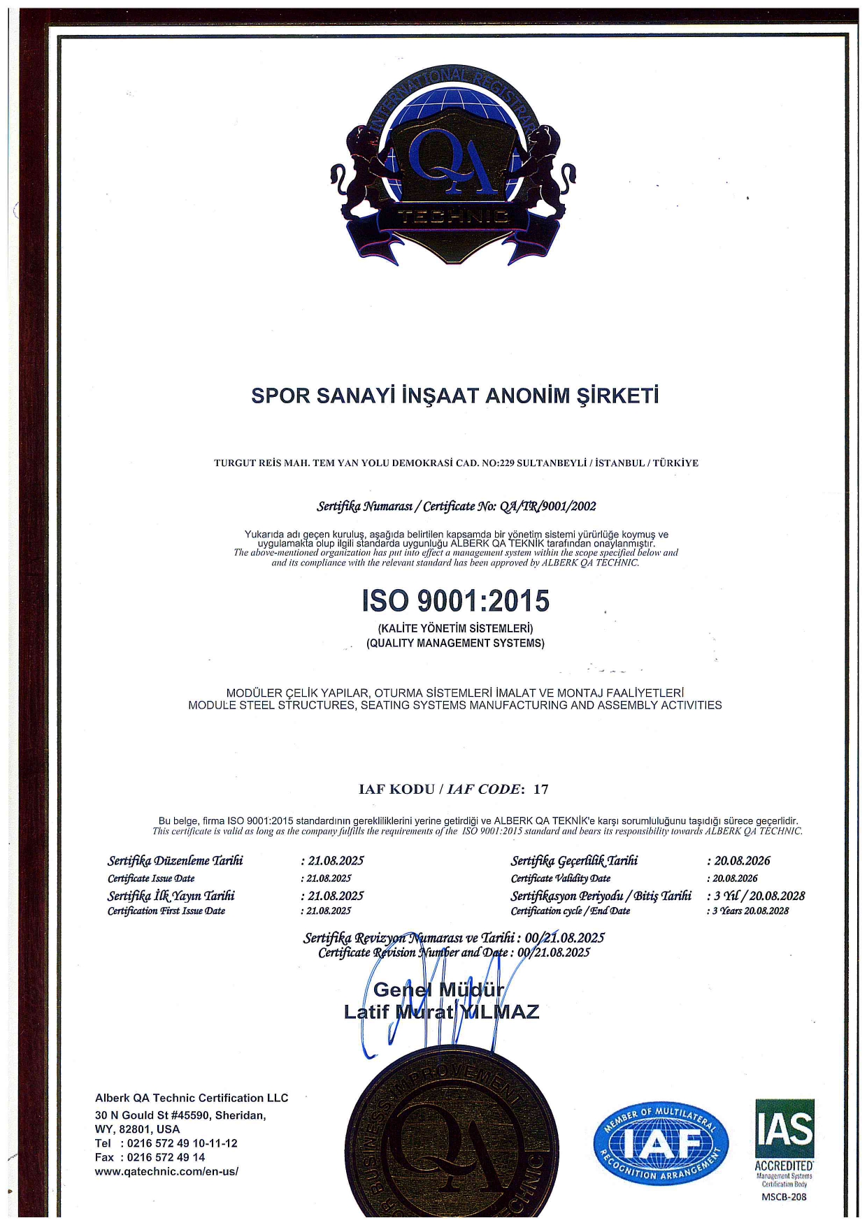 ISO & CE Belgeleri