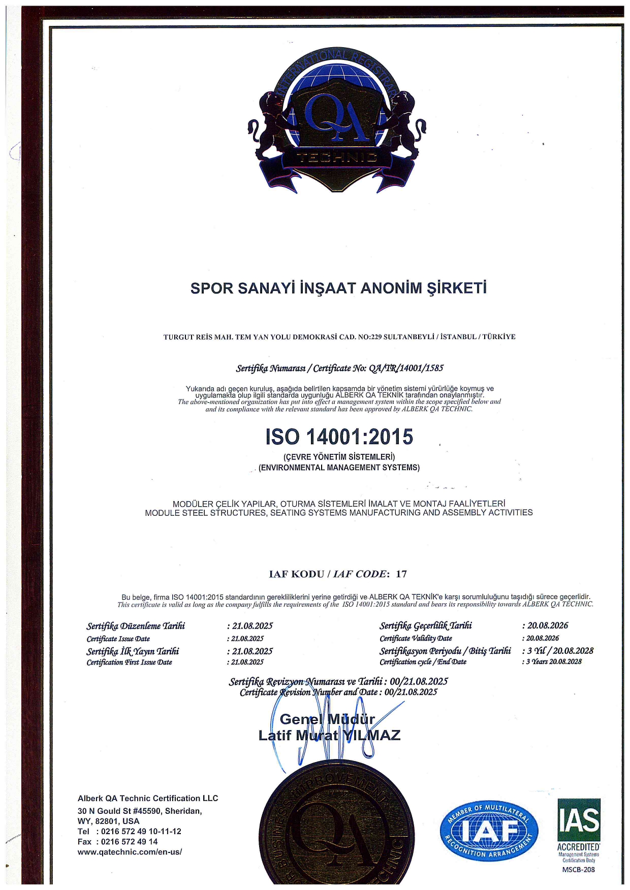 ISO & CE Belgeleri